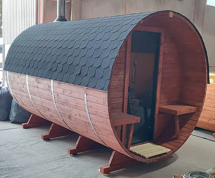 Klasyczna sauna ogrodowa typu beczka VestAgro Barrel 3,4 metra